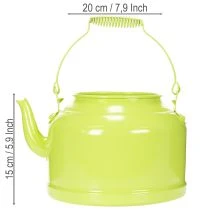 Artikel Deko-Teekanne Metall Apfelgrün - Blumen-Übertopf - Ø20cm H15cm - Vielseitige Gartendeko und Geschenkidee