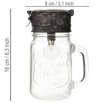 Artikel Deko-Trinkglas mit LED Lampe Ø8cm H16cm