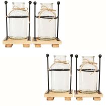 Artikel Deko Vasen Flaschenvase Glas auf Sockel 12×12×20cm 4St