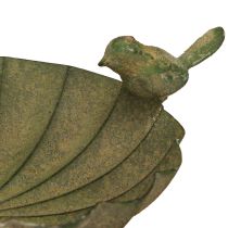 Artikel Deko Vogeltränke Schale Metall Antik Grün Ø16,5cm H34,5cm