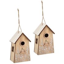 Artikel Deko zum Hängen Vogelhäuschen Weiß Natur 14,5cm 2 St