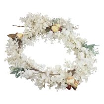 Artikel Deko Girlande Pflanzengirlande Eukalyptus künstliche Rosen Dry Optik 170cm Gebleicht