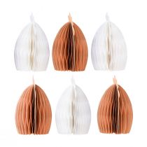 Artikel Deko Huhn Hahn Wabenpapier Weiß Orange 7,5×4,5×8cm 6 St