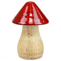 Artikel Deko Pilze Holzpilze Rot Glanz Herbstdeko H6/8/10cm 3er-Set