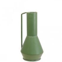 Deko Vase Metall Grün Henkel Dekokanne 14cm H28,5cm