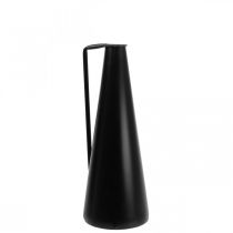 Deko Vase Metall Schwarz Dekokanne konisch 15x14,5x38cm