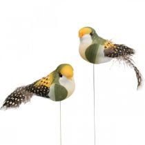 Deko Vögel Mini-Vogel am Draht Frühlingsdeko 3×6cm 12St