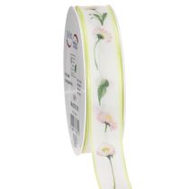 Artikel Geschenkband Blütenmuster Bellis zum Basteln und Verpacken 25mm 20m