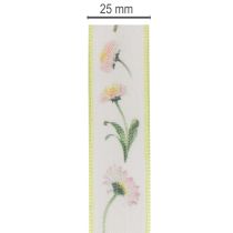 Artikel Geschenkband Blütenmuster Bellis zum Basteln und Verpacken 25mm 20m