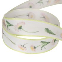 Artikel Geschenkband Blütenmuster Bellis zum Basteln und Verpacken 25mm 20m