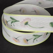 Artikel Geschenkband Blütenmuster Bellis zum Basteln und Verpacken 25mm 20m