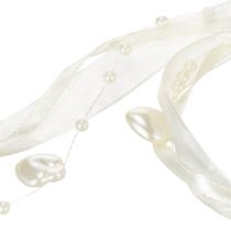 Artikel Dekoband Creme Herzen Perlen Hochzeitsdeko 10mm 5m