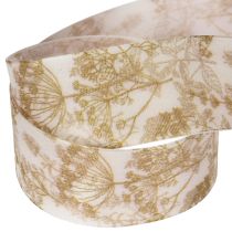 Artikel Geschenkband mit Pflanzen Motiven Dill Dekoband 40mm 20m