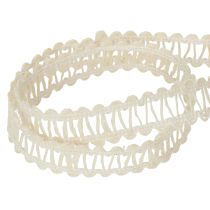 Artikel Dekoband Jute, Natürliches Geschenkband Cremeweiß 15mm 15m