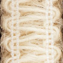 Artikel Dekoband Jute, Natürliches Geschenkband Cremeweiß 15mm 15m