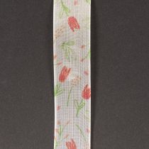 Artikel Geschenkband Tulpenmuster kreativ für besondere Anlässe und saisonale Dekoration 2,5cm 18m