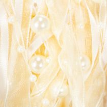 Artikel Dekoband mit Perlen Creme 20mm 5m