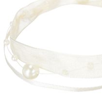 Artikel Dekoband mit Perlen Creme 20mm 5m