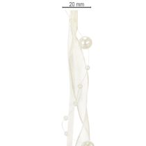Artikel Dekoband mit Perlen Creme 20mm 5m