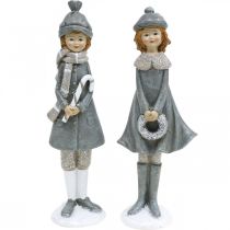 Artikel Dekofiguren Winterkinder Figuren Mädchen H19cm 2St