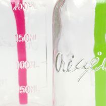 Deko-Flaschen mit Deckel und Strohhalm H14,5cm