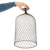 Artikel Dekoglocke aus Metall, Rankhilfe, Drahthaube Braun, Edelrost H50/41cm Ø30/25cm 2er-Set