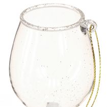 Artikel Dekohänger Gläser Klar mit Gold 9cm 2St