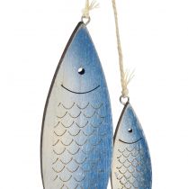 Artikel Dekohänger Fisch Blau Weiß Geschuppt 11,5/20cm 2er-Set