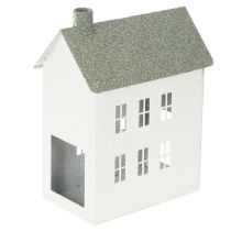 Artikel Dekohaus Metall Hausform mit Fenstern und Schornstein 22cm