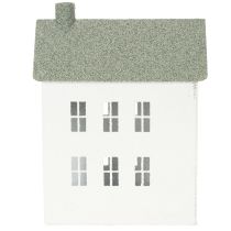 Artikel Dekohaus Metall Hausform mit Fenstern und Schornstein 22cm