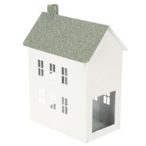 Artikel Dekohaus Metall Hausform mit Fenstern und Schornstein 22cm
