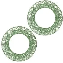 Artikel Kranz aus grünem Deko Drahtgeflecht für DIY Projekte 19cm 2St