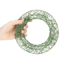 Artikel Kranz aus grünem Deko Drahtgeflecht für DIY Projekte 19cm 2St
