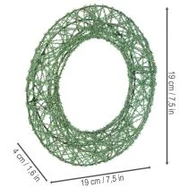 Artikel Kranz aus grünem Deko Drahtgeflecht für DIY Projekte 19cm 2St
