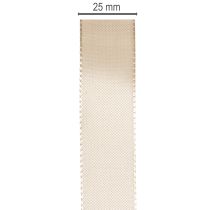 Artikel Dekoband Satin Beige Taftband 25mm 50m