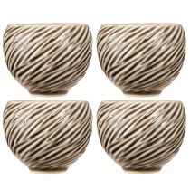 Artikel Dekoschale Keramik Spiral Dekor Beige Braun Ø9cm 4St