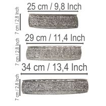 Artikel Dekoschale Metall Oval Muster Grau 25,5/29/34,5cm 3er-Set
