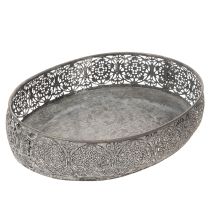 Artikel Dekoschale Metall Oval Muster Grau 25,5/29/34,5cm 3er-Set