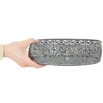 Artikel Dekoschale Metall Oval Muster Grau 25,5/29/34,5cm 3er-Set