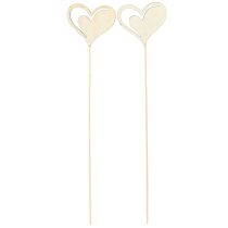 Artikel Dekostecker Herzen Rot Weiß Holzdeko 7,5×6,5cm 12 St