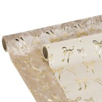 Artikel Tischband Dekostoff mit schmalen Schleifen auf Rolle 120x35cm 2St