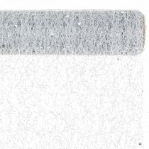 Tischband Dekostoff Grau Silber x 2 sortiert 35x200cm