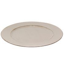 Artikel Dekoteller Kunststoff Deko Plastikteller Grau Braun Ø33cm