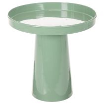 Artikel Dekoteller Metall grün runder Fuß Tablett für Blumenarrangements 20cm