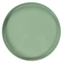 Artikel Dekoteller Metall grün runder Fuß Tablett für Blumenarrangements 20cm