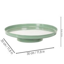 Artikel Dekoteller rund grün auf Fuß für Tischarrangement 30cm