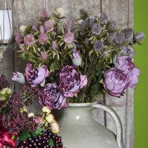 Distel künstlich Lila Dekozweig 10 Blütenköpfe 68cm 3St