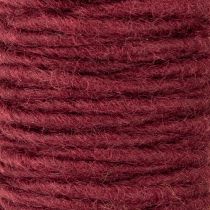 Artikel Dochtfaden Wollkordel Bordeaux 55m Schnur Floristik Basteln DIY