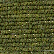 Artikel Wollkordel Grün Goldfaden 5m x 5mm mit Draht für Deko und Basteln