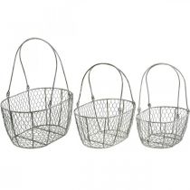 Artikel Drahtkorb, Osterkorb, Dekokorb Metall L32/28,5/25cm 3er-Set